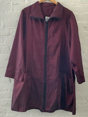 Vintage Maralyce Ferree Oversized Trench Coat Jacket Womens Size S / M Burgundy